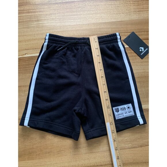 Converse Boys Athletic Shorts With Side Pockets Drawstring Black Size 5 - Picture 10 of 12